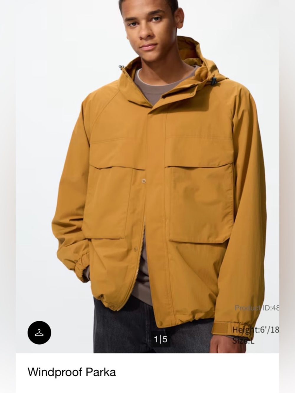 Uniqlo dark orange weatherproof parka utility jacket size L